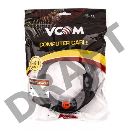 Кабель HDMI AM/DVI(24+1)M, 1.8м, CU, 1080P@60Hz, 2F, VCOM <CG484GD-1.8M>