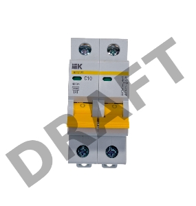 Выключатель автоматический модульный 2п C 10А 4.5кА ВА47-29 ИЭК MVA20-2-010-C
