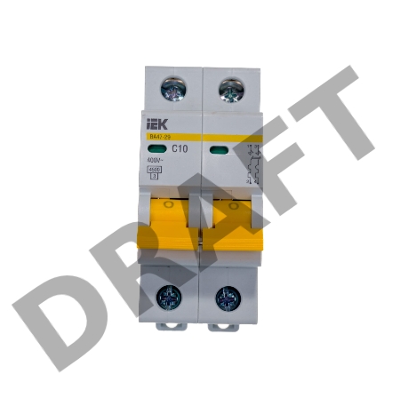 Выключатель автоматический модульный 2п C 10А 4.5кА ВА47-29 ИЭК MVA20-2-010-C