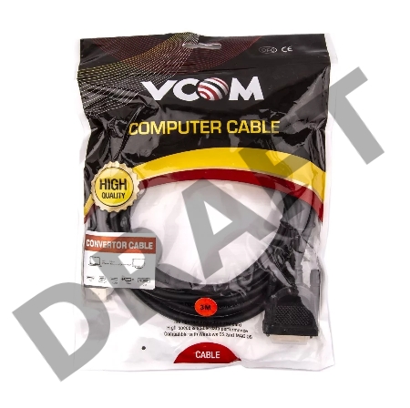 Кабель HDMI AM/DVI(24+1)M, 3м, CU, 1080P@60Hz, 2F, VCOM <CG484GD-3M>