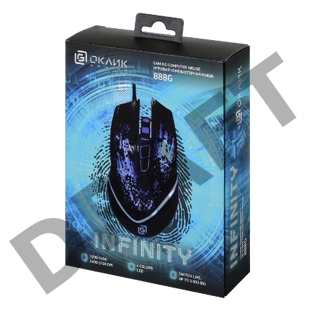 Мышь Oklick 888G черный оптическая (3200dpi) USB (6but)