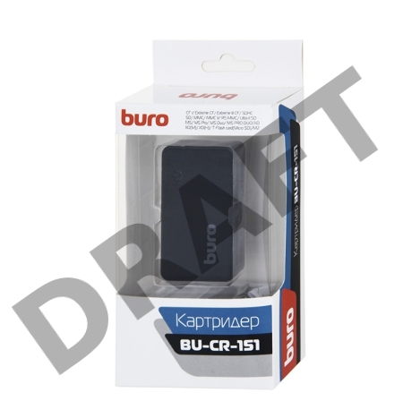 Устройство чтения карт памяти USB2.0 Buro BU-CR-151 черный