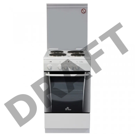 Плита электрическая De Luxe 506004.04э белыйдуховка с терморегулятором, без щитка, без крышки