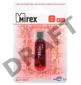 Флеш Диск 8GB Mirex Elf, USB 2.0, Красный