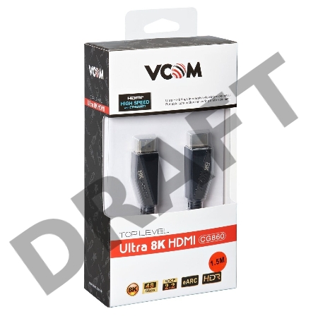 Кабель HDMI 19M/M,ver. 2.1, 8K@60 Hz 1.5m VCOM <CG860-1.5M>