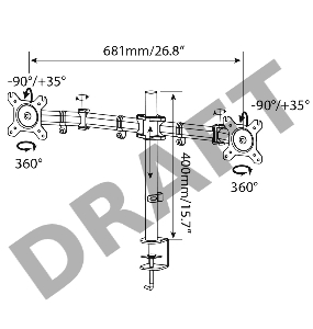 Кронштейн для мониторов Cactus CS-VM-D29-BK черный 13