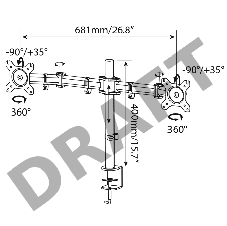 Кронштейн для мониторов Cactus CS-VM-D29-BK черный 13