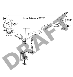 Кронштейн для мониторов Cactus CS-VM-FE124D-BK черный 15