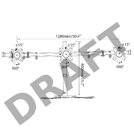 Кронштейн для мониторов Cactus CS-VM-MP330S-BK черный 15
