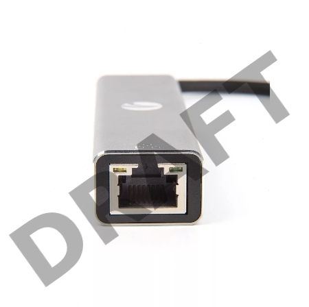 Кабель-концентратор USB 3.1 Type-Cm --> RJ-45+3port USB3.0(f) Aluminum Shell VCOM <DH311A>