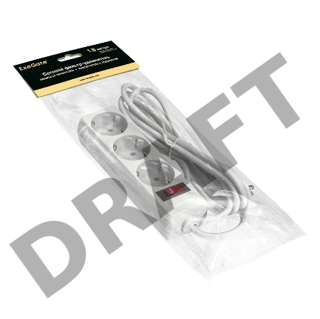 Сетевой фильтр ExeGate EX221178RUS SP-3-1.8W (3 розетки, 1.8м, евровилка, белый)