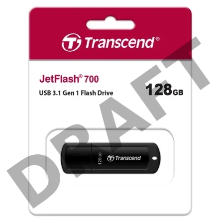 Флеш диск 128GB Transcend JetFlash 700 USB 3.0, Черный