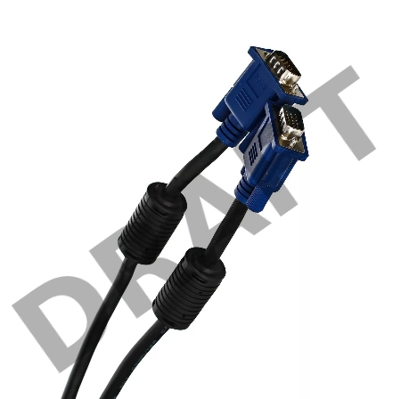 Кабель монитор-SVGA card (15M-15M) 5.0м 2 фильтра VCOM