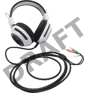 Наушники с микрофоном Oklick HS-G300 белый/черный 2.5м мониторы (AH-V1W)