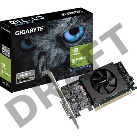 Видеокарта Gigabyte PCI-E GV-N710D5-2GL nVidia GeForce GT 710 2048Mb 64bit GDDR5 954/5010 DVIx1/HDMIx1/HDCP Ret low profile
