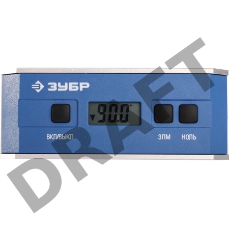 МИНИ уровень-уклономер электронный ЗУБР Профессионал 34745_z01, IP65, Магнитный, Диапазон 0-90°, Точность ±0,05°, 3 кнопки, HOLD, Подсветка