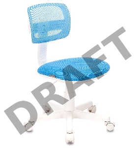 Кресло детское Бюрократ CH-W299/LB/TW-55 спинка сетка голубой TW-31 TW-55 (пластик белый)