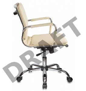 Кресло руководителя Бюрократ CH-993-Low/Ivory низкая спинка слоновая кость искусственная кожа крестовина хромированная