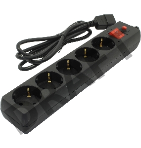 Сетевой фильтр Buro 500SH-1.8-UPS-B 1.8м (5 розеток) черный (коробка)