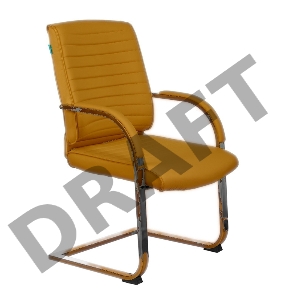 Кресло Бюрократ T-8010N-LOW-V оранжевый Orion-20 эко.кожа низк.спин. полозья металл хром