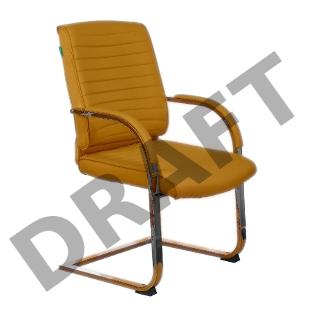 Кресло Бюрократ T-8010N-LOW-V оранжевый Orion-20 эко.кожа низк.спин. полозья металл хром