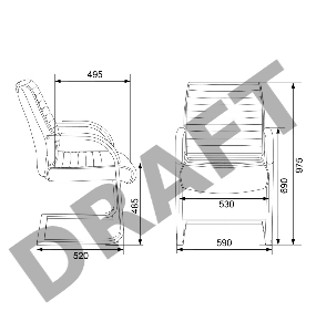 Кресло Бюрократ T-8010N-LOW-V оранжевый Orion-20 эко.кожа низк.спин. полозья металл хром