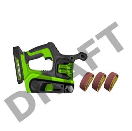 Шлифовальная машина GreenWorks G24BS, 24 В, без АКБ и ЗУ  ленточная аккумуляторная (3100607)