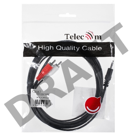Кабель соединительный Telecom 3.5 Jack (M) - 2xRCA (M), стерео, аудио,  3м <TAV7183-3M>