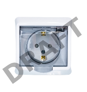 Розетка 1-м СП Этюд защ. шторки с заземл. IP44 бел. SchE PC16-044B