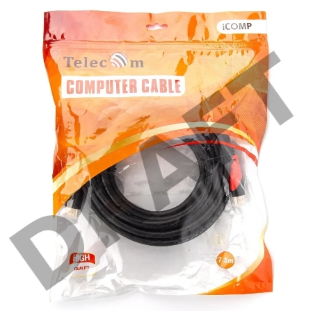 Кабель HDMI-19M --- HDMI-19M ver 2.0 4K*30Hz, 7.5m 2F TELECOM PRO <TCG220F-7.5M>
