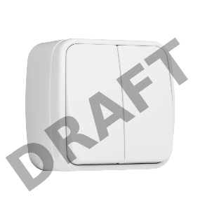 Выключатель 2-клавишный ОП 10А белый Минск EKF Basic