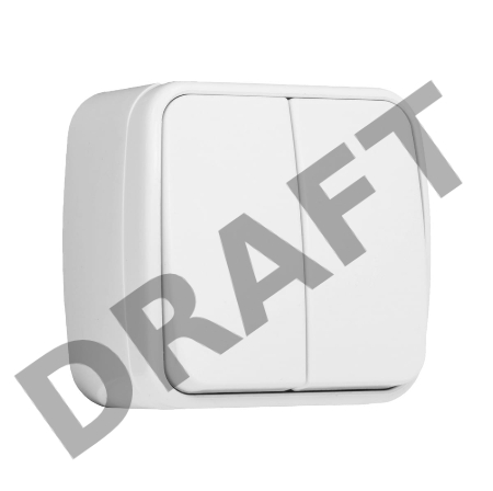 Выключатель 2-клавишный ОП 10А белый Минск EKF Basic