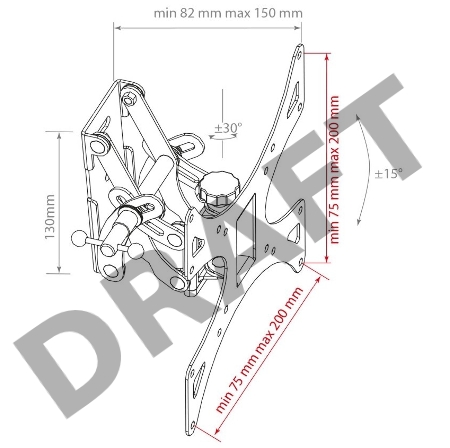 Кронштейн Arm media LCD-301 black, настенный, 15