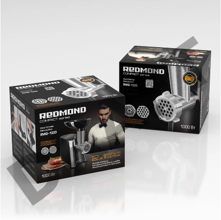 Мясорубка Redmond RMG-1223 1000Вт черный/серебристый