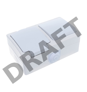 Блок ОП Аллегро 1-кл. вык. + роз. с заземл. защ. шторки с крыш. IP54 бел. UNIVersal 5562968