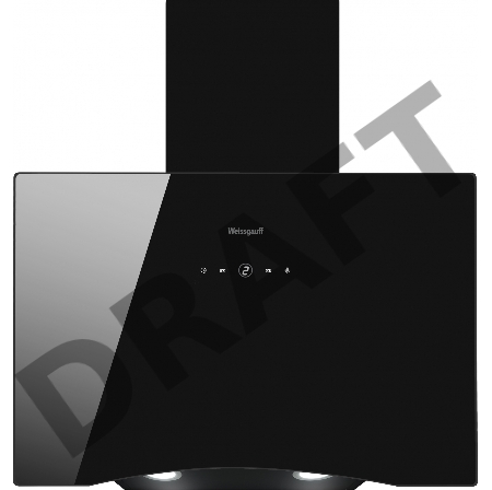 Вытяжка Weissgauff Наклонная, 60см, 1000 м3, периметральное всасывание, поверхность:закаленное стекло, сенсорное управление, черная
