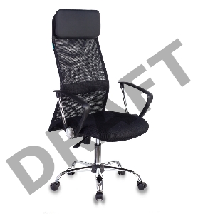 Кресло руководителя Бюрократ KB-6N/SL/B/TW-11 черный TW-01 TW-11 сетка крестовина хром