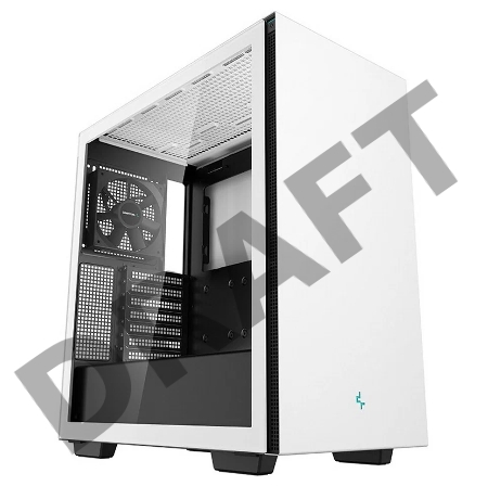 Корпус Deepcool CH510 WH без БП, боковое окно (закаленное стекло), 1x120мм вентилятор сзади, белый, ATX
