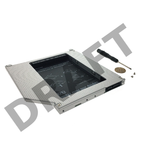 Адаптер оптибей Espada SS95U /optibay, hdd caddy/ SATA/miniSATA/SlimSATA 9,5мм для подключения HDD/SSD 2,5” к ноутбуку вместо DVD
