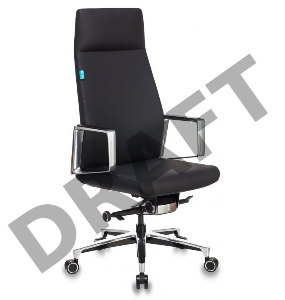 Кресло руководителя Бюрократ _JONS/BLACK черный кожа крестовина алюминий