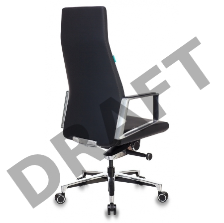 Кресло руководителя Бюрократ _JONS/BLACK черный кожа крестовина алюминий