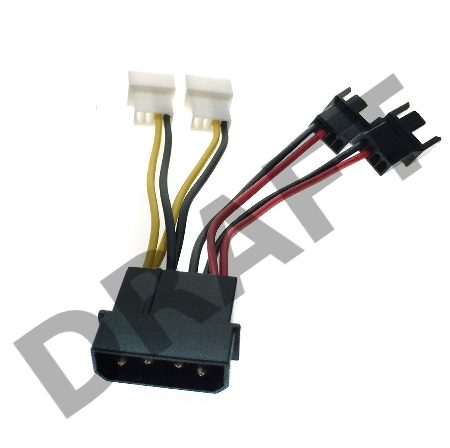 Переходник питания для вентилятора 4pin на 4х3pin Espada E4PINm-4X3pINm