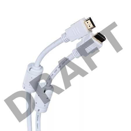 Кабель HDMI 19M/M ver 2.0, 5М, 2 фильтра, белый  Aopen <ACG711DW-5M>       