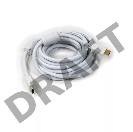 Кабель HDMI 19M/M ver 2.0, 5М, 2 фильтра, белый  Aopen <ACG711DW-5M>       