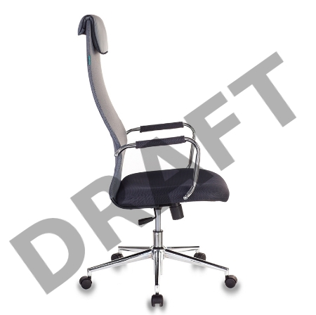 Кресло руководителя Бюрократ KB-9N/DG/TW-12 серый TW-01 TW-11 сетка крестовина хром
