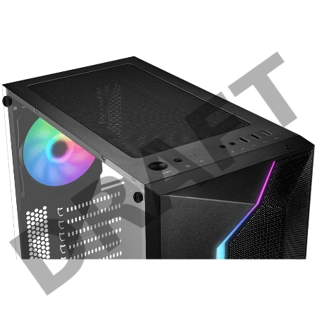 Корпус MSI MAG VAMPIRIC 100R / mid-tower, ATX, tempered glass / 1x120mm ARGB & 1x120mm system fans inc. / MAG VAMPIRIC 100R