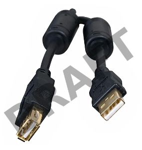 Кабель 5bites Проф. Кабель 5bites UC5011-018A USB2.0, AM/AF, зол.разъемы, ферр.кольца, 1.8м., черный
