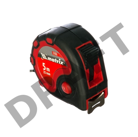 Рулетка MATRIX 31035  status 3 fixations 5мх25мм двухкомпонентный корпус 3 фиксации ленты