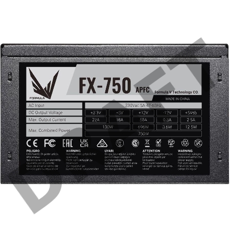 Блок питания Formula ATX 750W FX-750 (24+4+4pin) APFC 120mm fan 7xSATA RTL