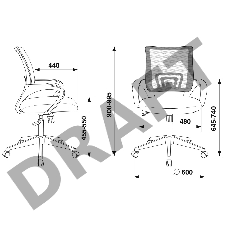 Кресло Бюрократ CH-695N/R/TW-11 спинка сетка красный TW-35N сиденье черный TW-11